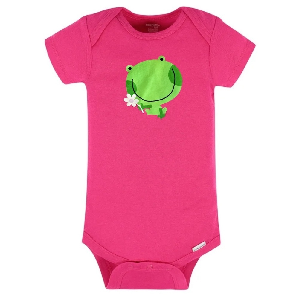 Gerber Pink Short Sleeve Onesie with Frog